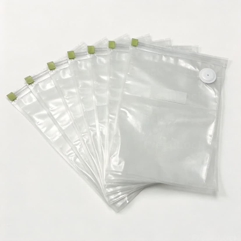 Vacuum Seal Bags — 50 Pack (Large) — 50 large embossed valve bags (26×34 cm), 90 μm, BPA-free. Great for family meals, bulk buys, and sous-vide.
