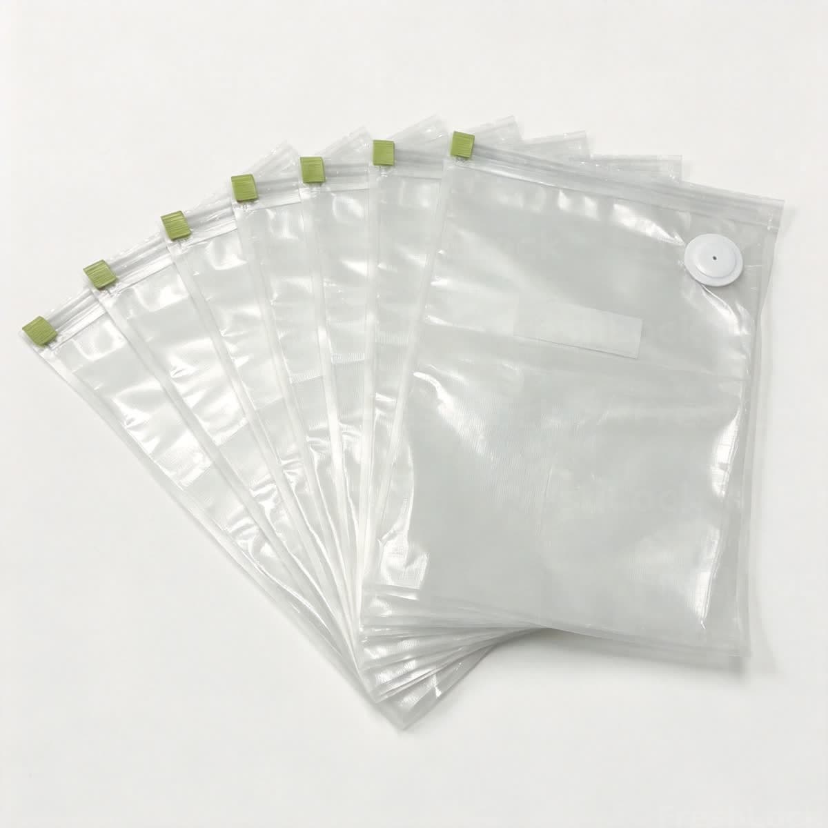 Vacuum Seal Bags — 50 Pack (Large) — 50 large embossed valve bags (26×34 cm), 90 μm, BPA-free. Great for family meals, bulk buys, and sous-vide.